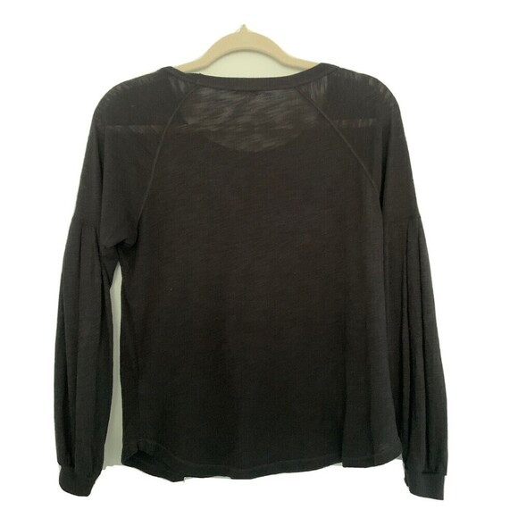 Splendid Womens Size XS Black Burnout Stretch Top Blouse - Picture 2 of 4